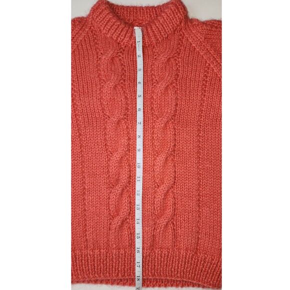 Vintage Women's Coral Cable Knit Wool Fishermans Sweater XS - Picture 5 of 7